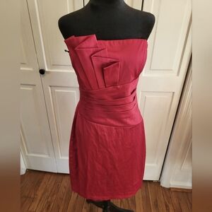 Roulette Red Strapless Ruffled Dress 10 Cocktail Party Wedding Guest Prom Formal
